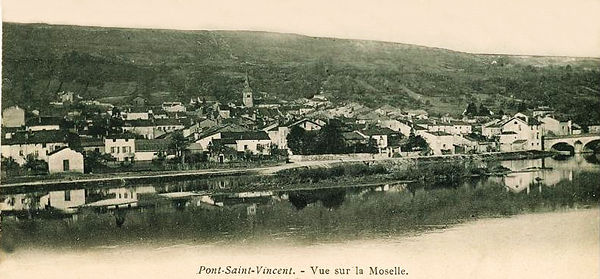 CPA Pont Saint Vincent - vue sur la Moselle